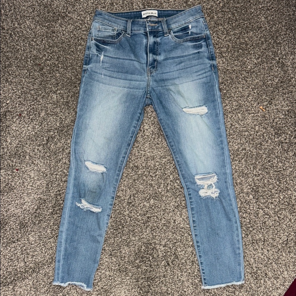 Studio Blue Light Blue Distressed Skinny Jeans